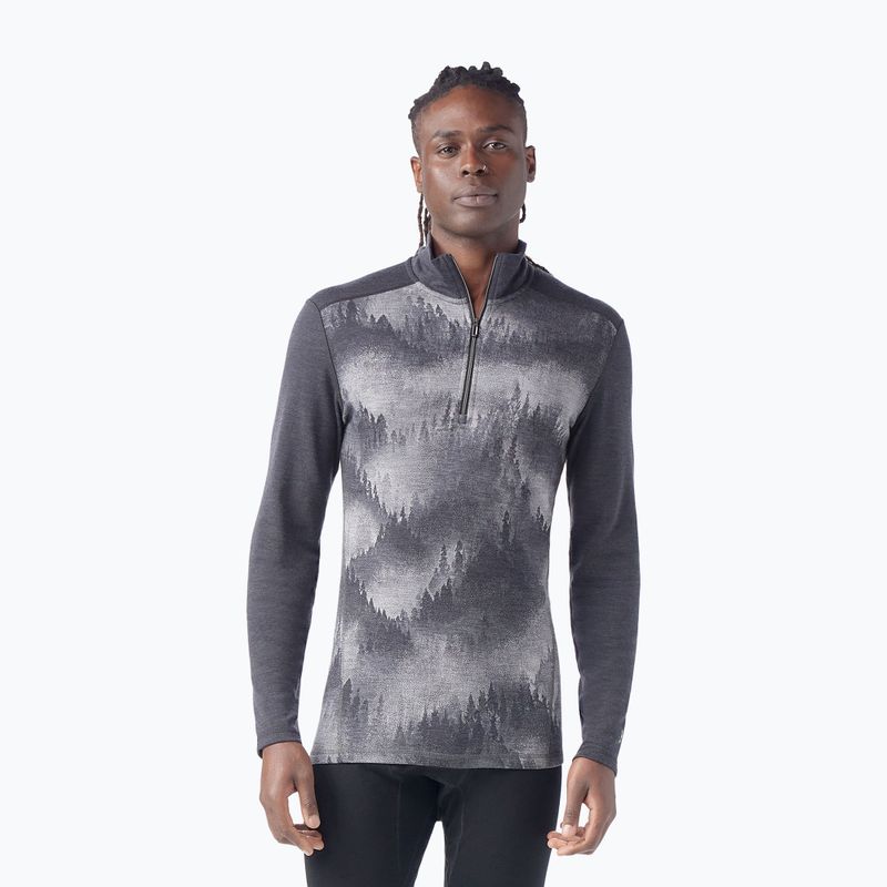 Bluză termoactivă pentru bărbați Smartwool Classic Thermal Merino Base Layer 1/4 Zip Boxed charcoal foggy pines