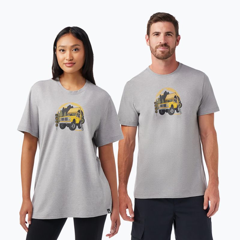 Tricou de trekking Smartwool Long Weekend Graphic Tee light gray heather 2
