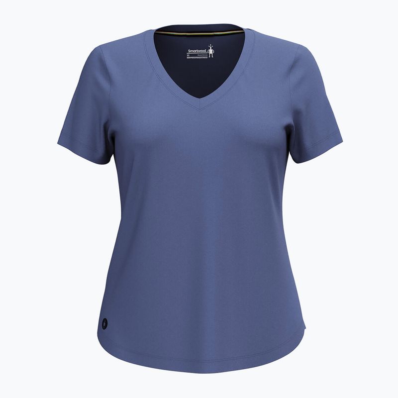 Tricou de trekking pentru femei Smartwool Active Ultralite V-Neck nightfall blue 3
