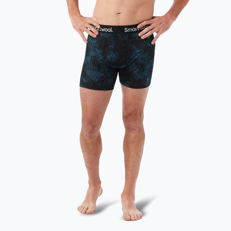 Boxeri termoactivi pentru bărbați Smartwool Merino Print Boxer Brief twilight blue mountain 2