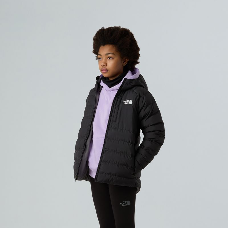 Geacă cu puf pentru copii The North Face Reversible Perrito Hooded black/smoked pearl 4