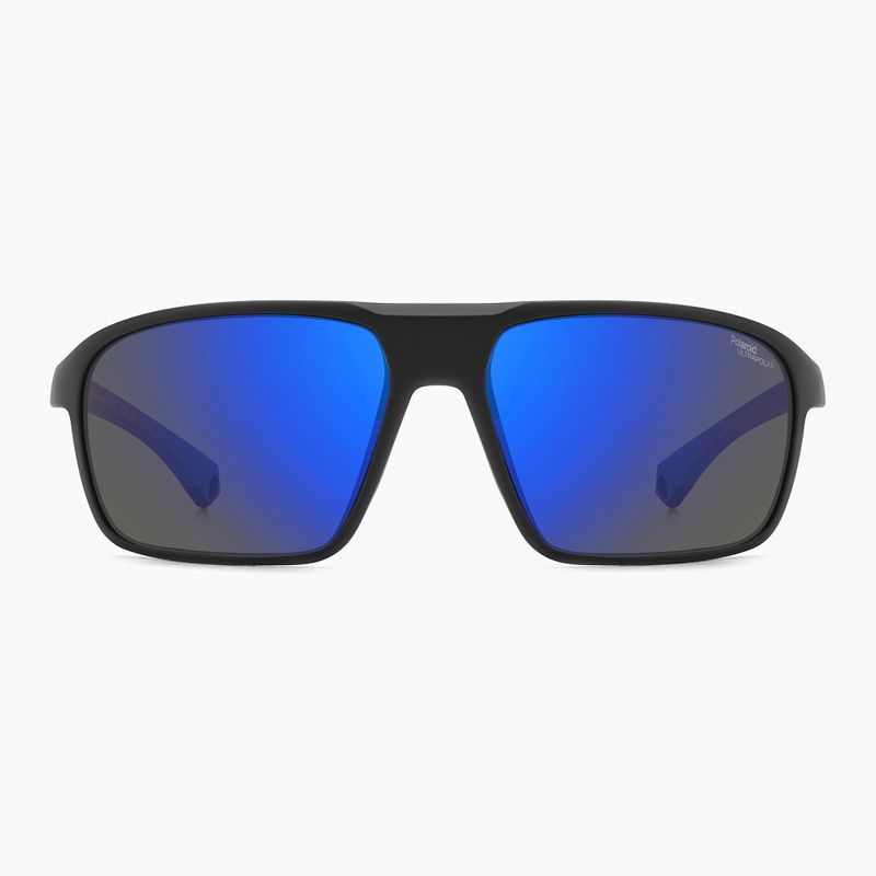 Ochelari de soare pentru bărbați Polaroid PLD 7058/S negru mat albastru/albastru oglindă polarizată hc 3