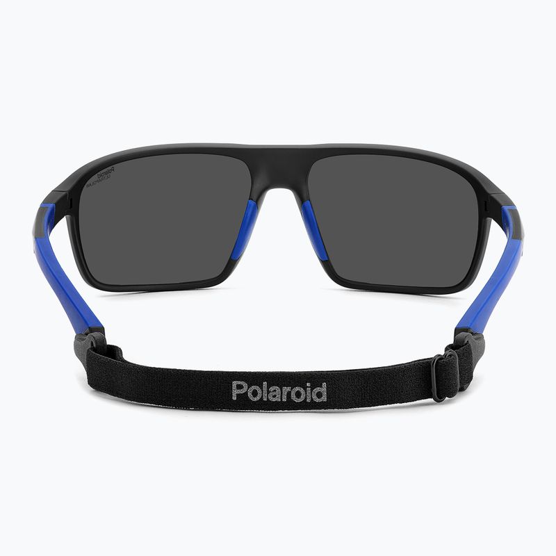 Ochelari de soare pentru bărbați Polaroid PLD 7058/S negru mat albastru/albastru oglindă polarizată hc 5