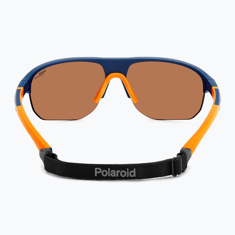 Ochelari de soare pentru bărbați Polaroid PLD 7059/S albastru mat portocaliu/maro polarizat cu contrast ridicat 4