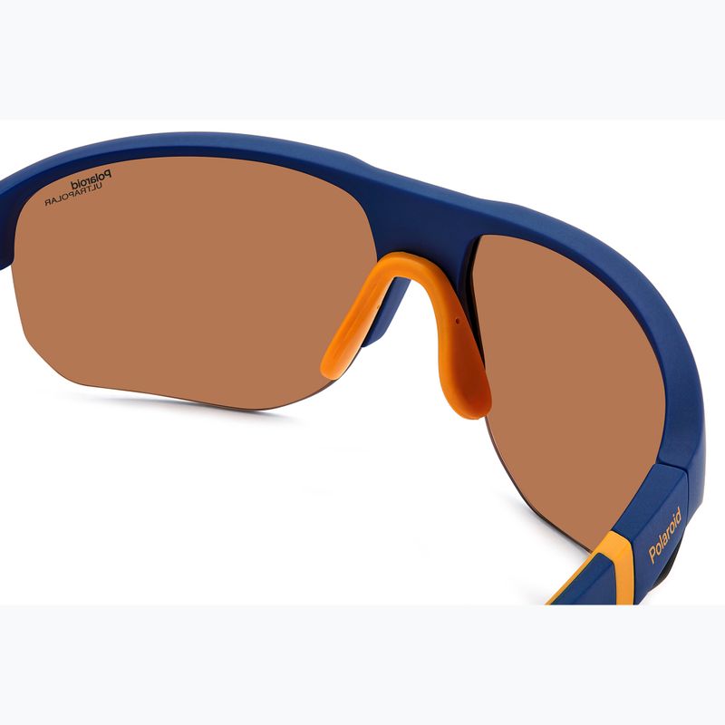 Ochelari de soare pentru bărbați Polaroid PLD 7059/S albastru mat portocaliu/maro polarizat cu contrast ridicat 5