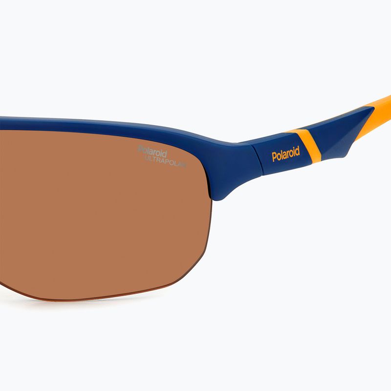 Ochelari de soare pentru bărbați Polaroid PLD 7059/S albastru mat portocaliu/maro polarizat cu contrast ridicat 6