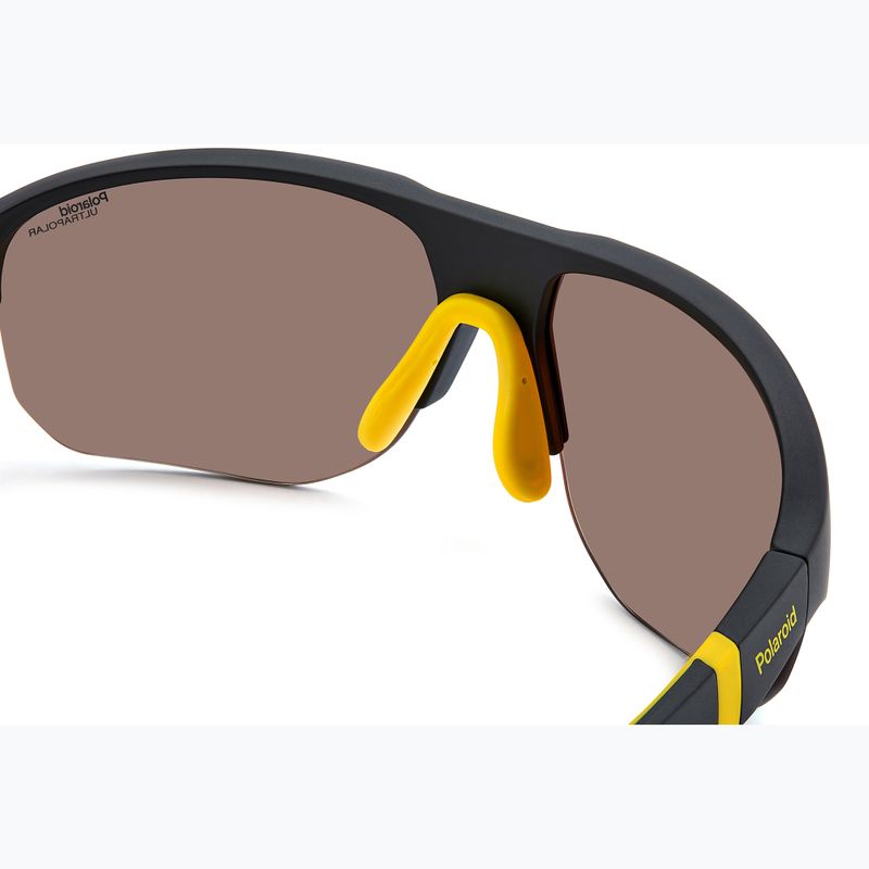Ochelari de soare polarizați cu contrast ridicat Polaroid PLD 7059/S negru mat galben/galben auriu pentru bărbați 5