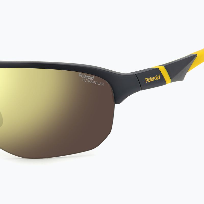 Ochelari de soare polarizați cu contrast ridicat Polaroid PLD 7059/S negru mat galben/galben auriu pentru bărbați 6