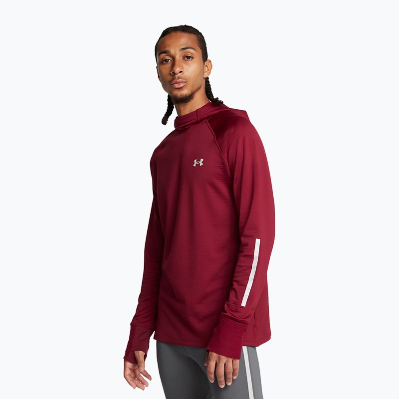 Bluză de alergare pentru bărbați Under Armour Launch Elite CW Balaclava Hoody cardinal/reflective