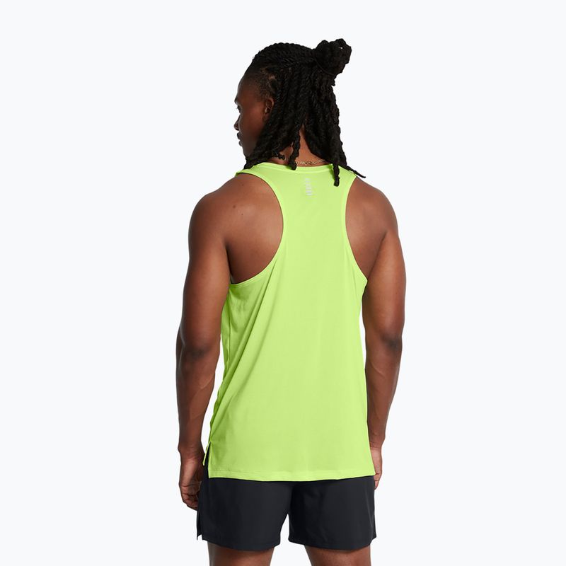 Under Armour Launch Singlet morf verde/reflectorizant bărbați alergare rezervor top 2