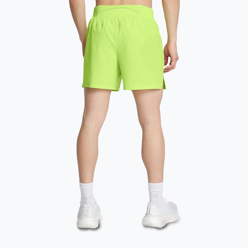 Pantaloni scurți de alergare pentru bărbați Under Armour Launch Elite 5" morph green/morph green/reflective 3