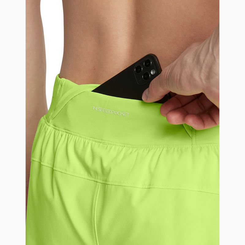 Pantaloni scurți de alergare pentru bărbați Under Armour Launch Elite 5" morph green/morph green/reflective 4