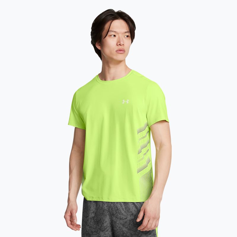 Tricou de alergare Under Armour UA Launch Elite Graphic morph green/castlerock/reflectorizant pentru bărbați