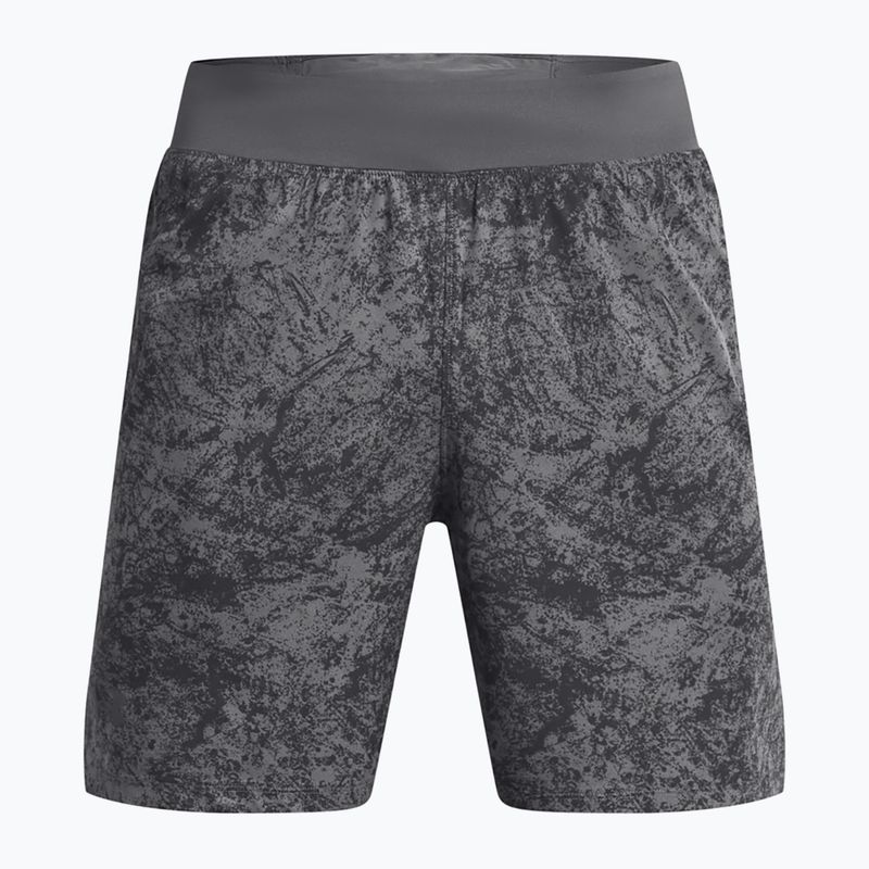 Pantaloni scurți de alergare pentru bărbați Under Armour Launch Pro 7" Printed castlerock/morph green/reflective