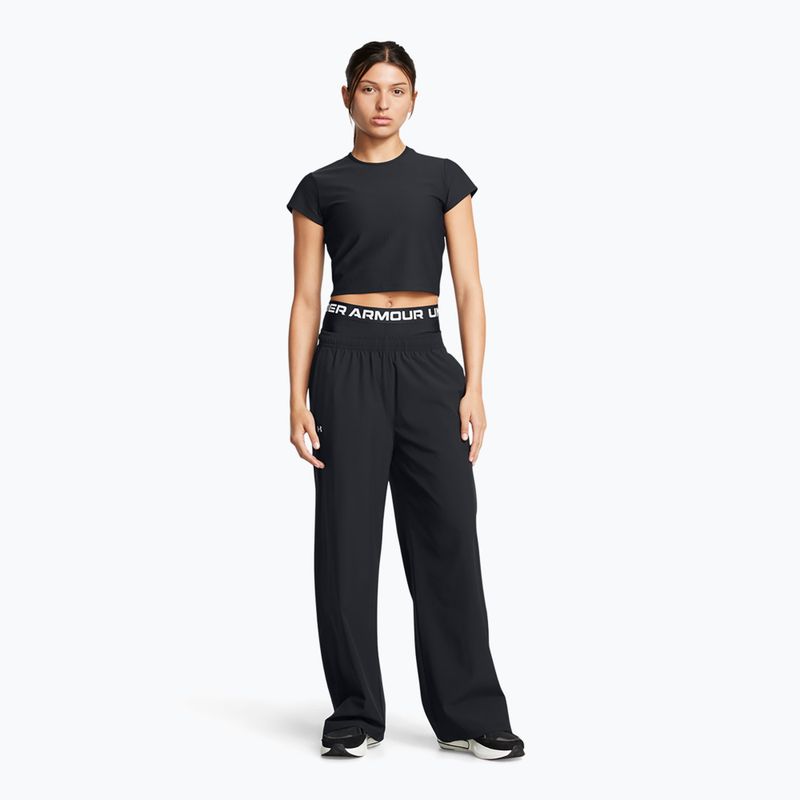 Pantaloni pentru femei Under Armour Rival Wide Leg black / white 2