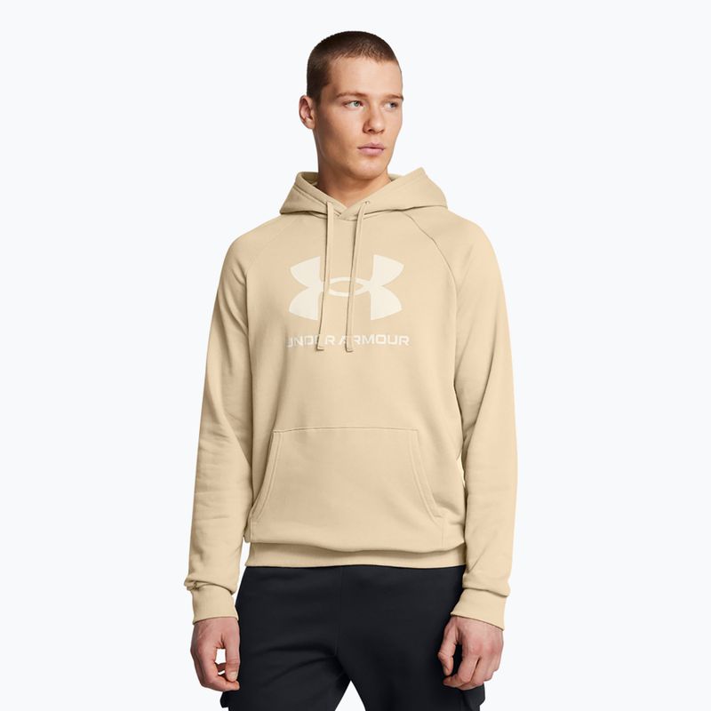 Bluză pentru bărbați Under Armour Rival Fleece Logo HD city khaki/summit white