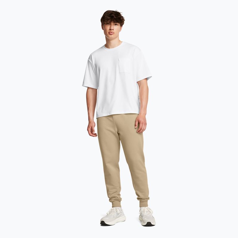 Pantaloni pentru bărbați Under Armour Rival Fleece Joggers city khaki/white 2