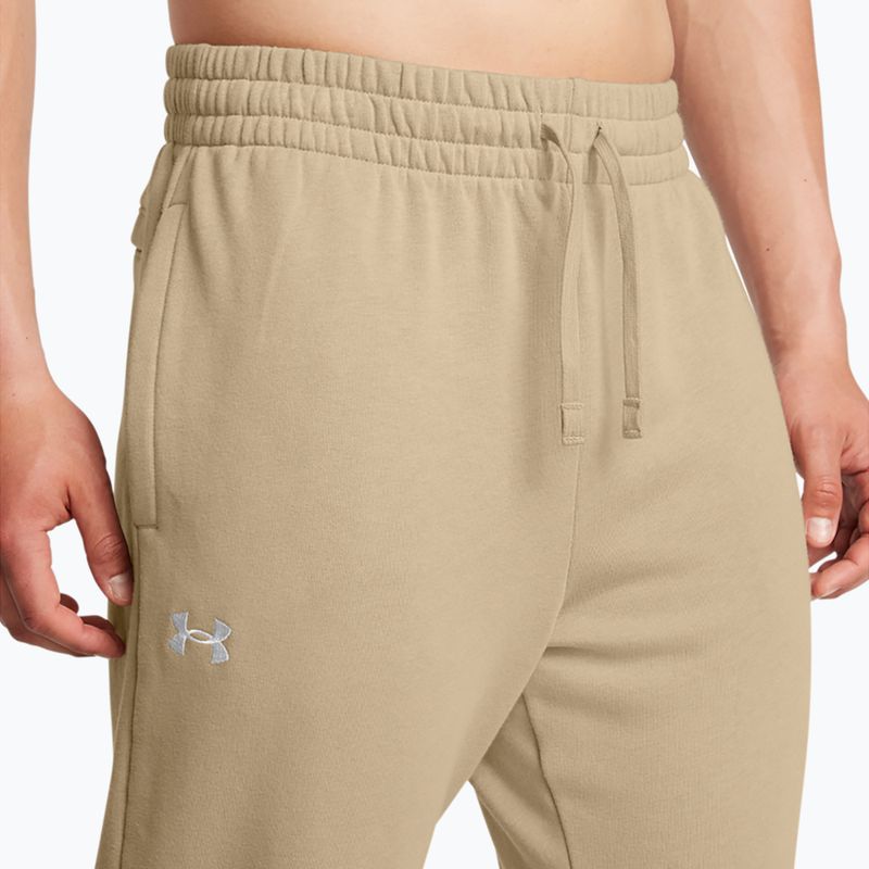 Pantaloni pentru bărbați Under Armour Rival Fleece Joggers city khaki/white 4