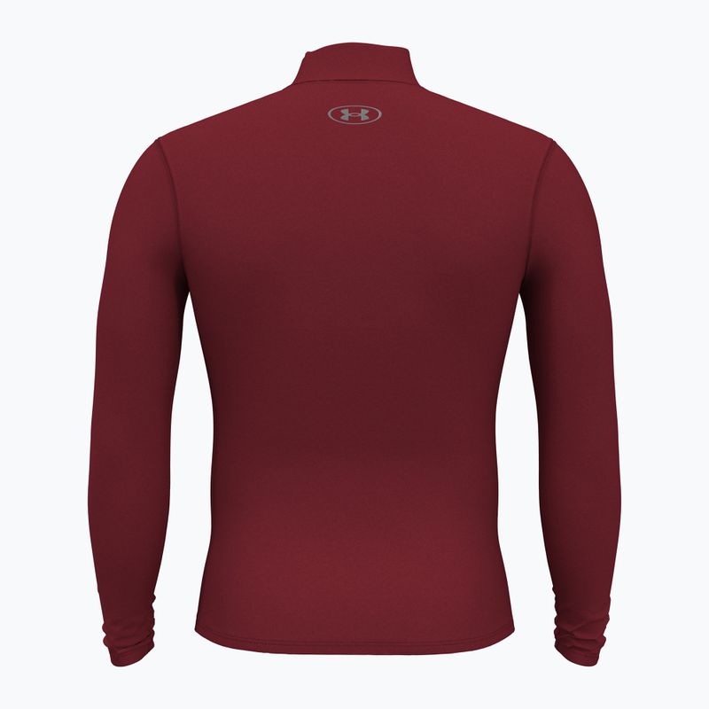 Longsleeve pentru bărbați Under Armour Elite Mock CG cardinal/metallic silver 2