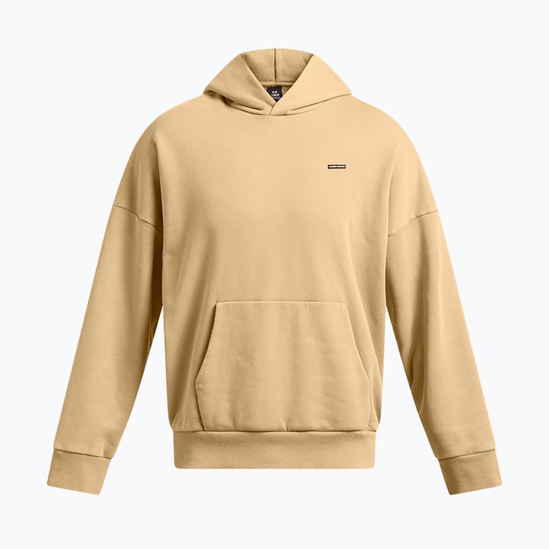 Hanorac pentru bărbați Under Armour Icon HWT Fleece Wash OS Hoodie camel/white 5