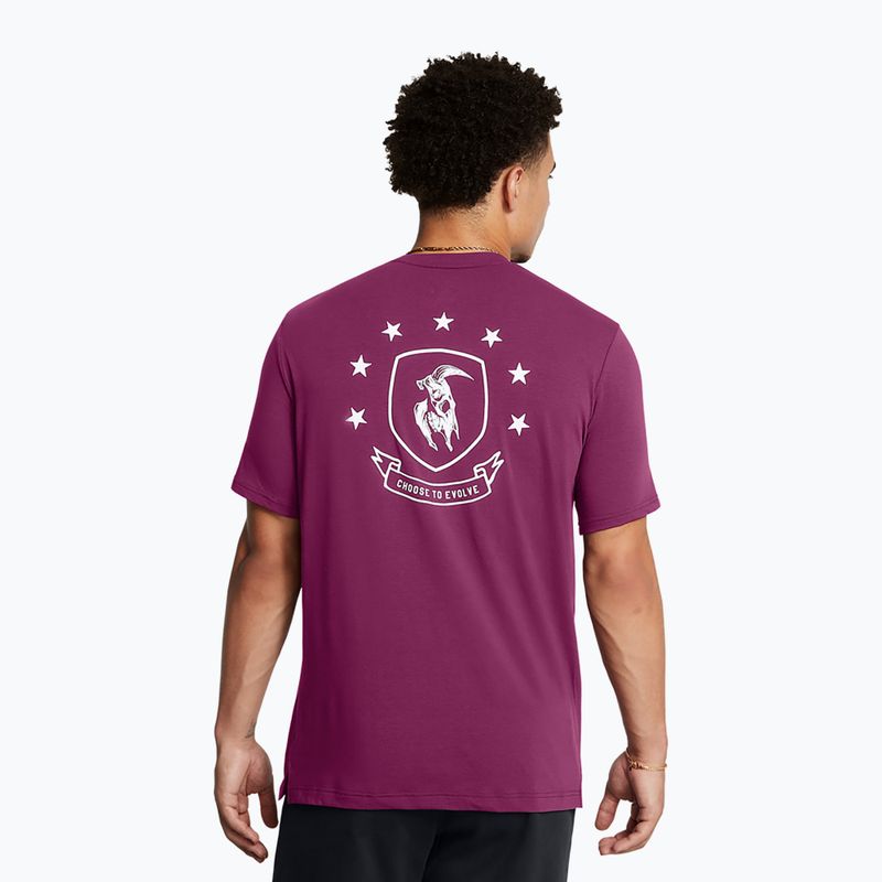 Tricou de antrenament bărbați Under Armour Project Rock Badge Of Honor purple 2