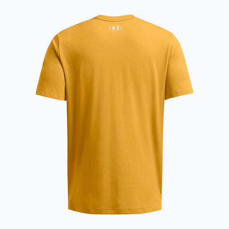 Tricou de antrenament pentru bărbați Under Armour Project Rock Made Not Born golden yellow/steeltown gold 2