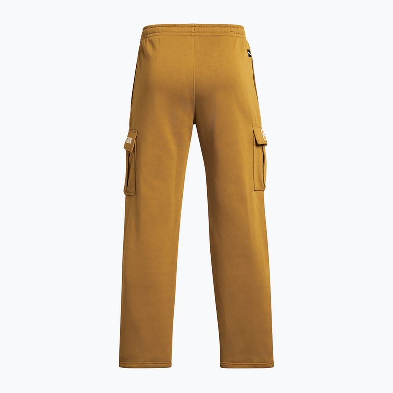 Pantaloni de antrenament pentru bărbați Under Armour Project Rock Icon Fleece galben ocru/silt 2