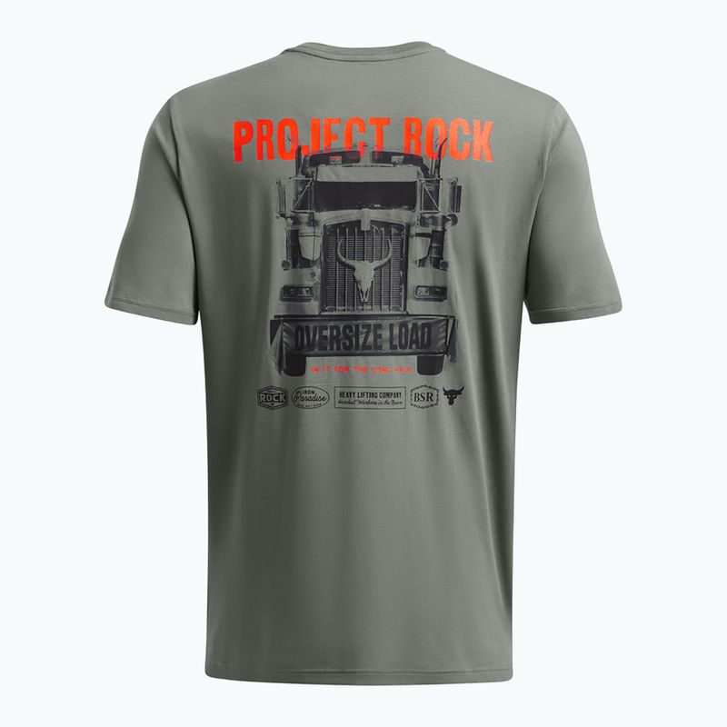 Tricou de antrenament pentru bărbați Under Armour Project Rock 60/40S clay green/team orange/black 2