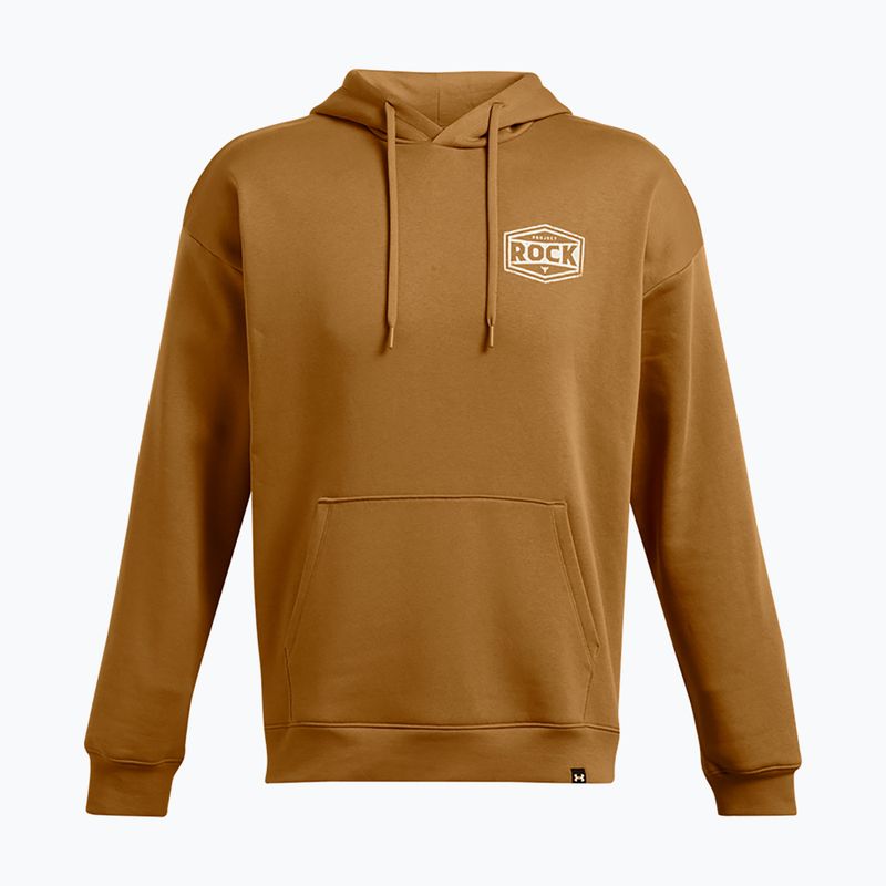 Hanorac pentru bărbați Under Armour Project Rock Icon Fleece Hoodie yellow ochre/silt 4