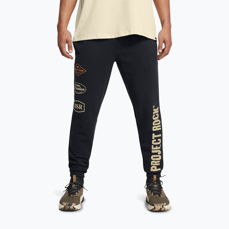 Pantaloni de antrenament pentru bărbați Under Armour Project Rock Heavyweight Tools Of The Trade black/silt