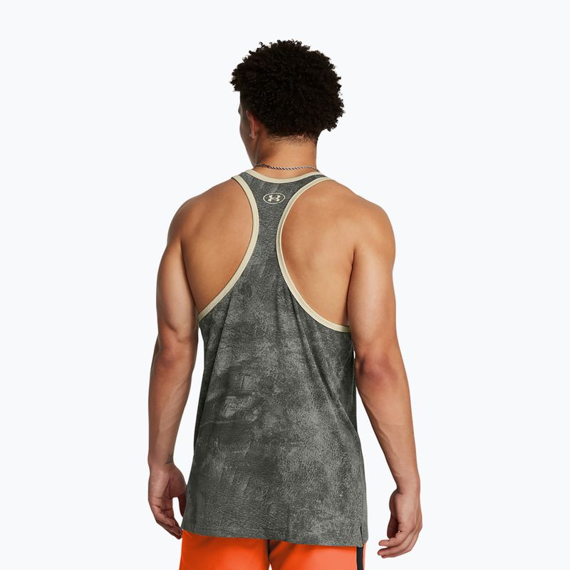 Tank top de antrenament pentru bărbați Under Armour Project Rock Racer clay green/silt 2