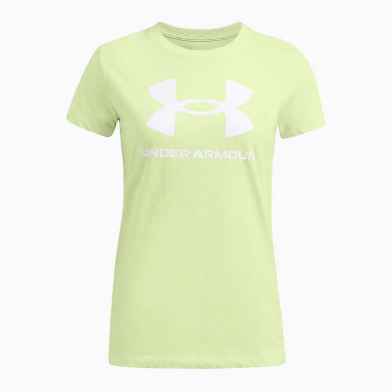 Tricou Under Armour Rival Logo pentru femei, verde/alb 3