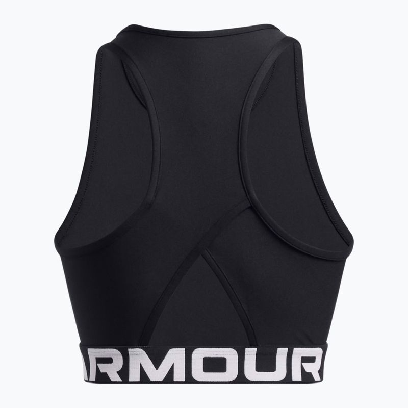 Under Armour Heat Gear Rib Tank negru/negru/alb top de antrenament pentru femei 2