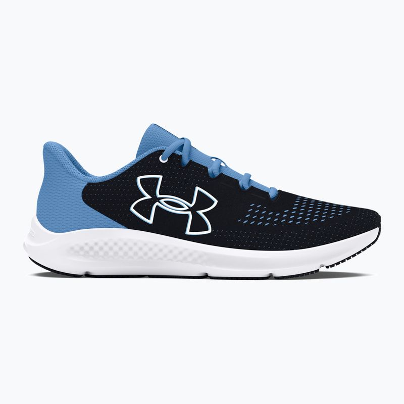Under Armour Charged Pursuit 3 Big Logo pantofi de alergare pentru femei, negru/albastru orizont/alb 9