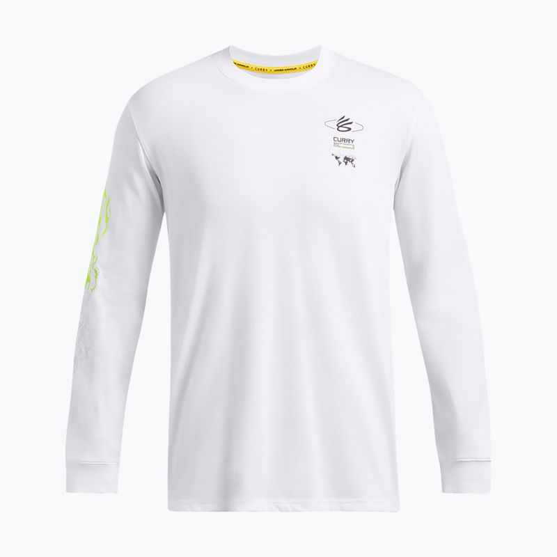 Longsleeve pentru bărbați Under Armour Curry Verbiage Heavyweight white/high vis yellow/black 5