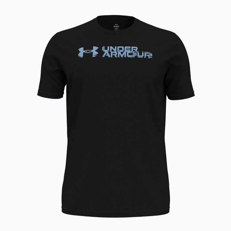 Tricou de antrenament pentru bărbați Under Armour Sliced Wordmark 60/40S black/horizon blue