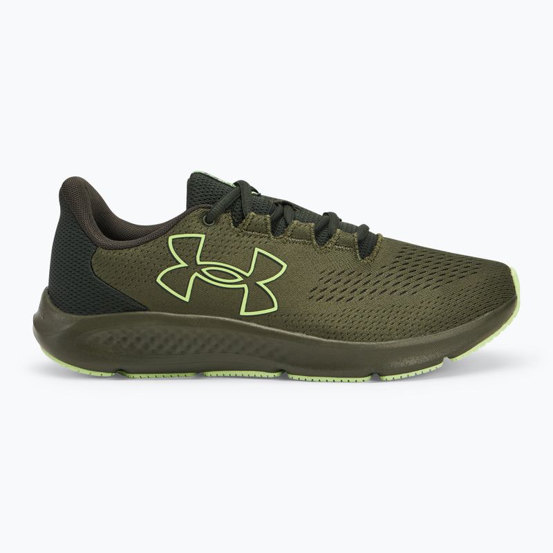 Pantofi de alergare Under Armour Charged Pursuit 3 Big Logo pentru bărbați, marini, din verde/verde baroc 2