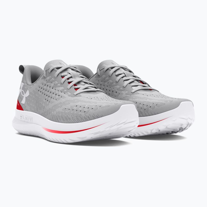 Under Armour Velociti 4 halo gri/racer red/white pantofi de alergare pentru bărbați