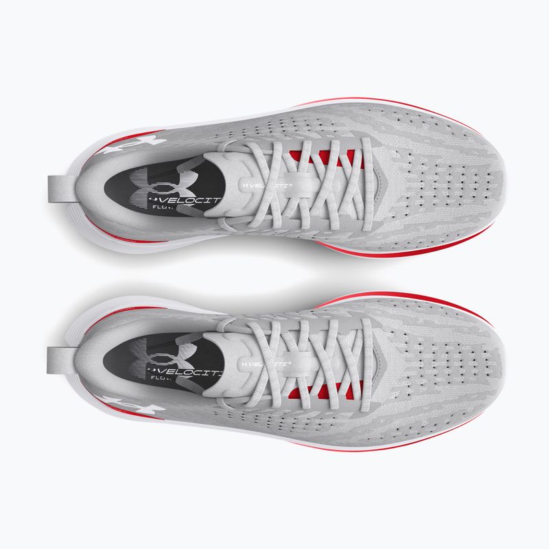 Under Armour Velociti 4 halo gri/racer red/white pantofi de alergare pentru bărbați 4