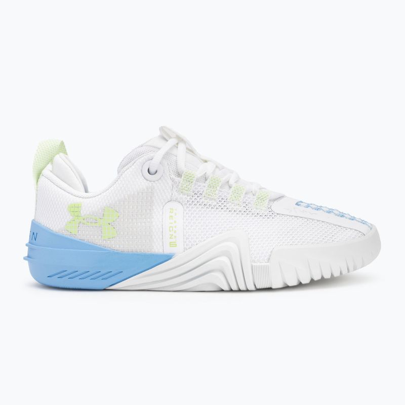 Încălțăminte de antrenament pentru femei Under Armour TriBase Reign 6 white/horizon blue/morph green 2