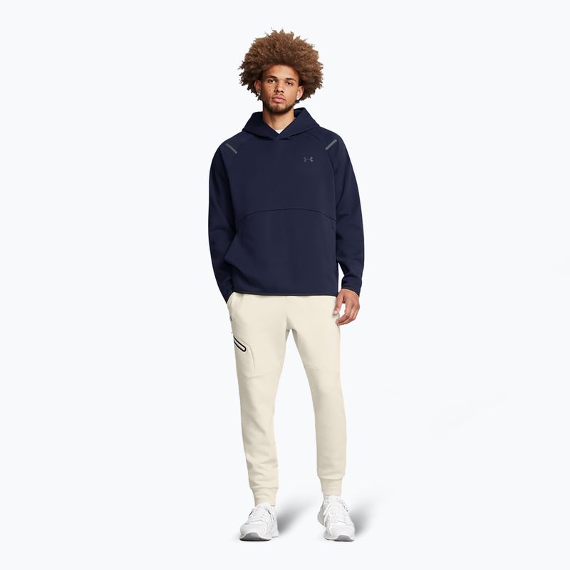 Pantaloni pentru bărbați Under Armour Unstoppable Fleece summit white/black 2