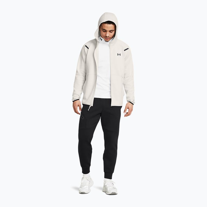 Bluză pentru bărbați Under Armour Unstoppable Fleece Full Zip HD Summit White/Black 2