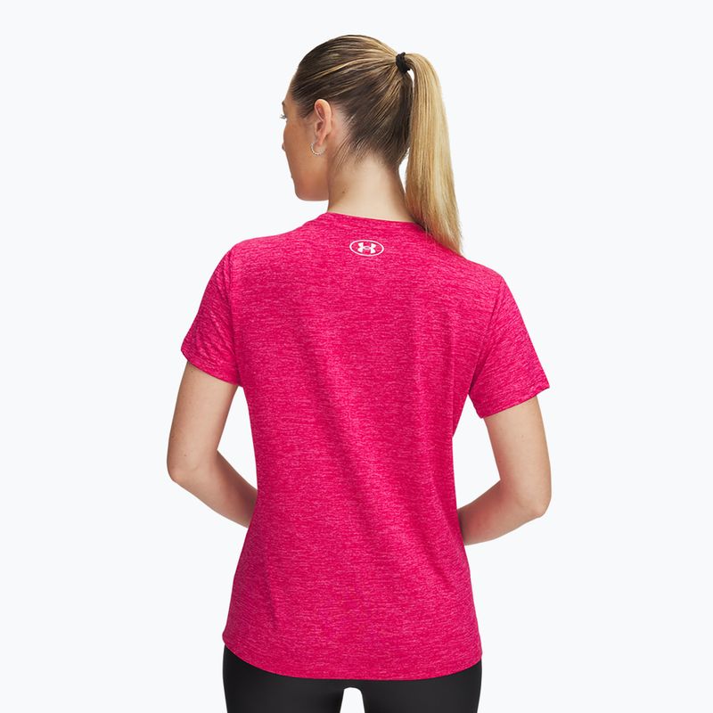Tricou de antrenament pentru femei  Under Armour Tech C-Twist shaded fuchsia/white 2