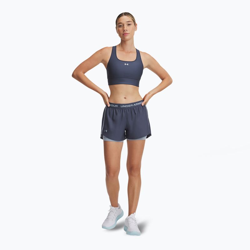 Pantaloni scurți de antrenament pentru femei Under Armour Tech Play Up 2in1 downpour gray / harbor blue / harbor blue 2
