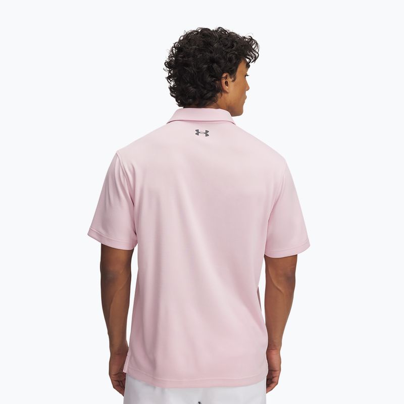 Tricou polo pentru bărbați Under Armour Tech Polo prime pink/pitch gray 2