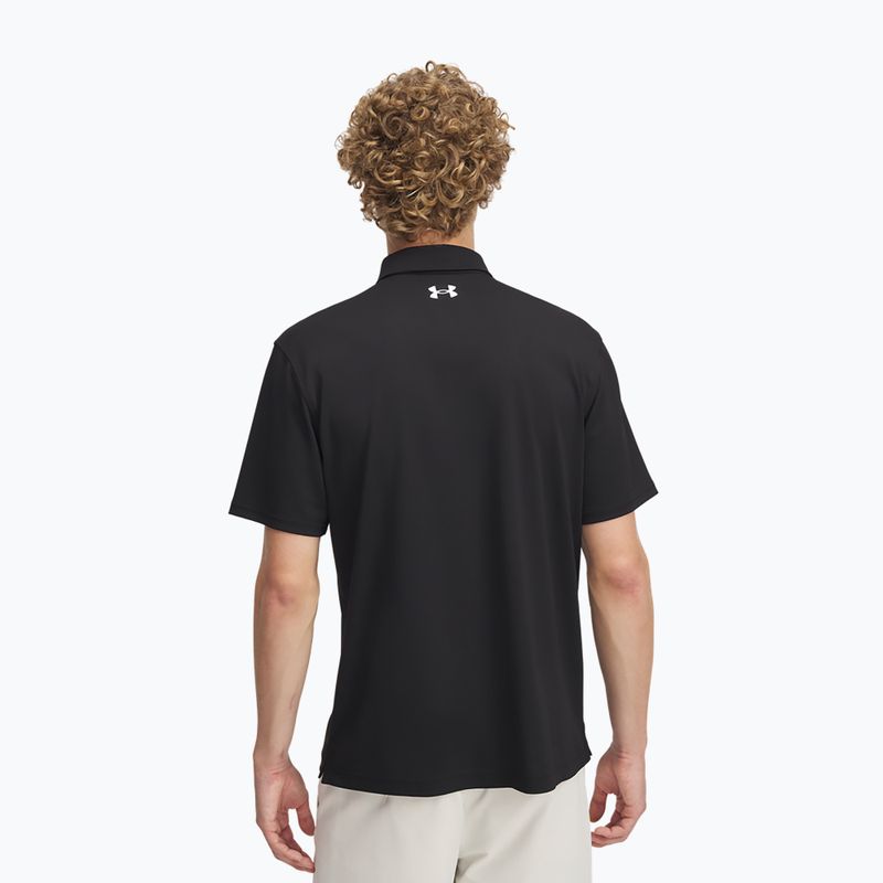 Tricou polo pentru bărbați  Under Armour Tee To Green Pique Polo black/white 2