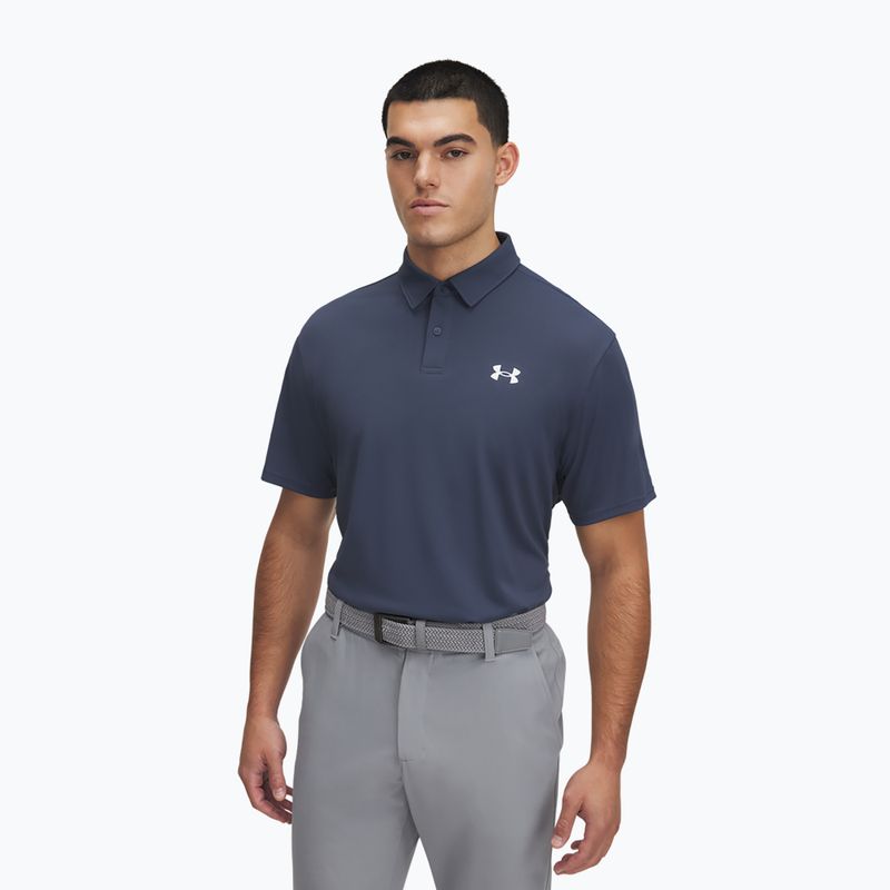 Tricou polo pentru bărbați Under Armour Tee To Green Pique Polo downpour gray/white