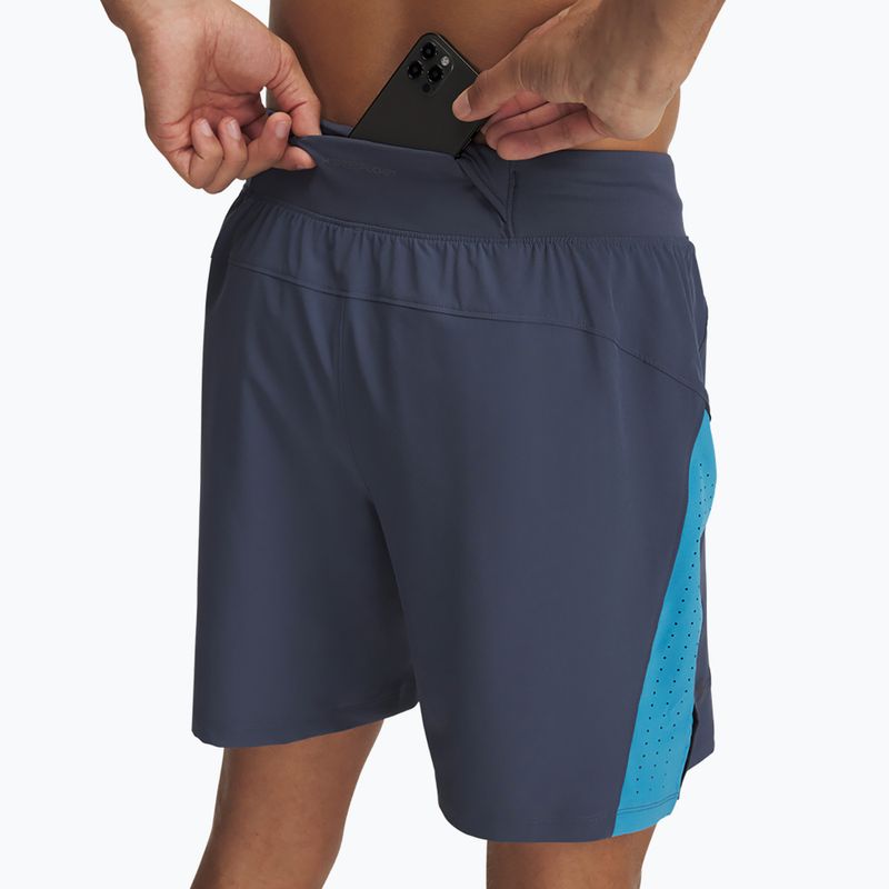 Pantaloni scurți de alergare pentru bărbați Under Armour Launch Pro 7" downpour gray / ether blue / reflective 4