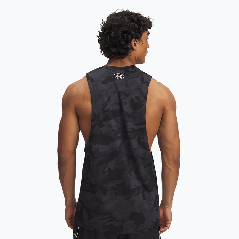 Tricou pentru bărbați Under Armour Project Rock Camo Tank anthracite/black/hyper green 2