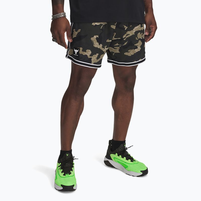 Pantaloni scurți pentru bărbați Under Armour Project Rock Mesh baroque green / white